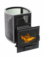 Печь банная чугунная Сибирь-24 ПРО Панорамная сетк